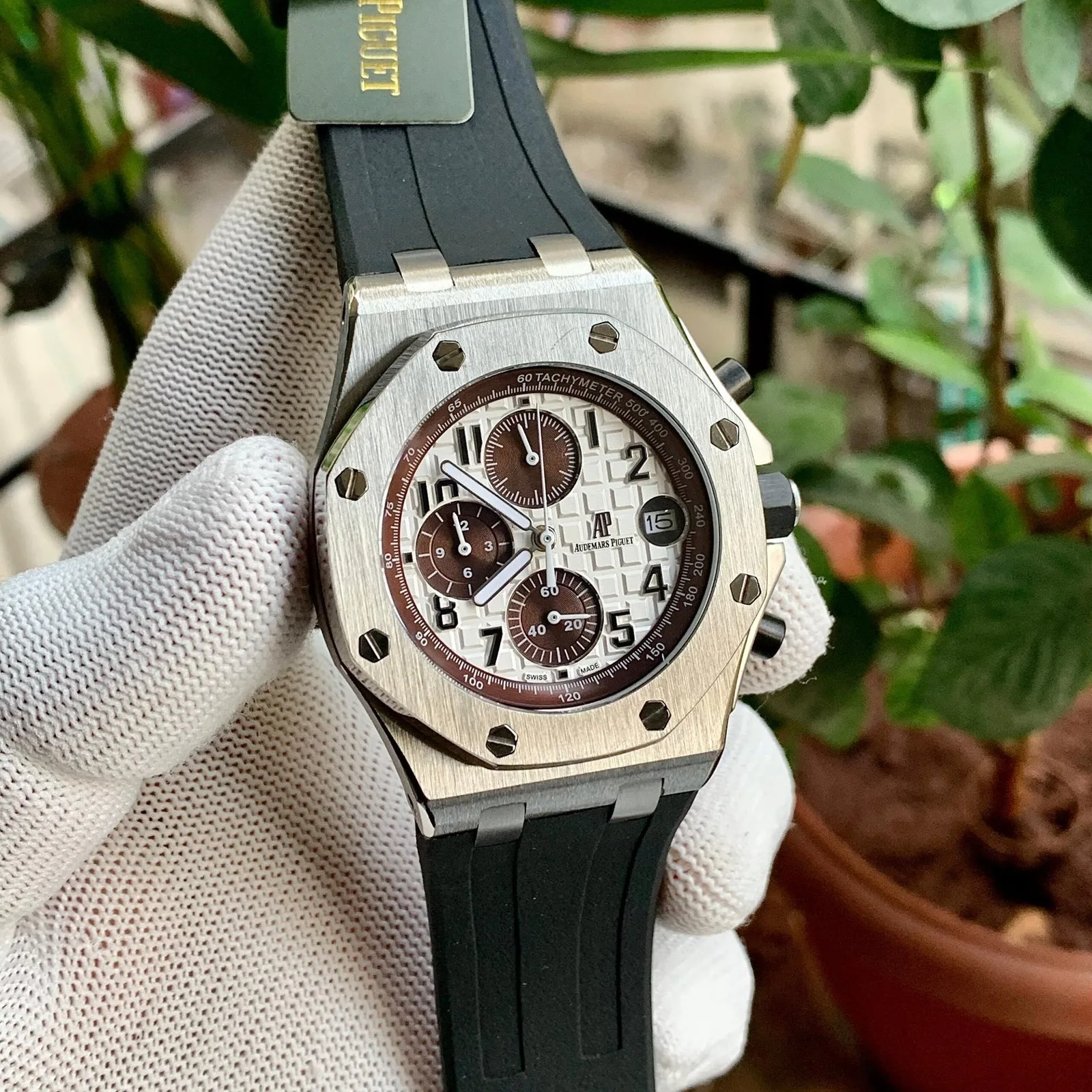 Audemars Piguet Chronograph Silver Bezel Case Quartz