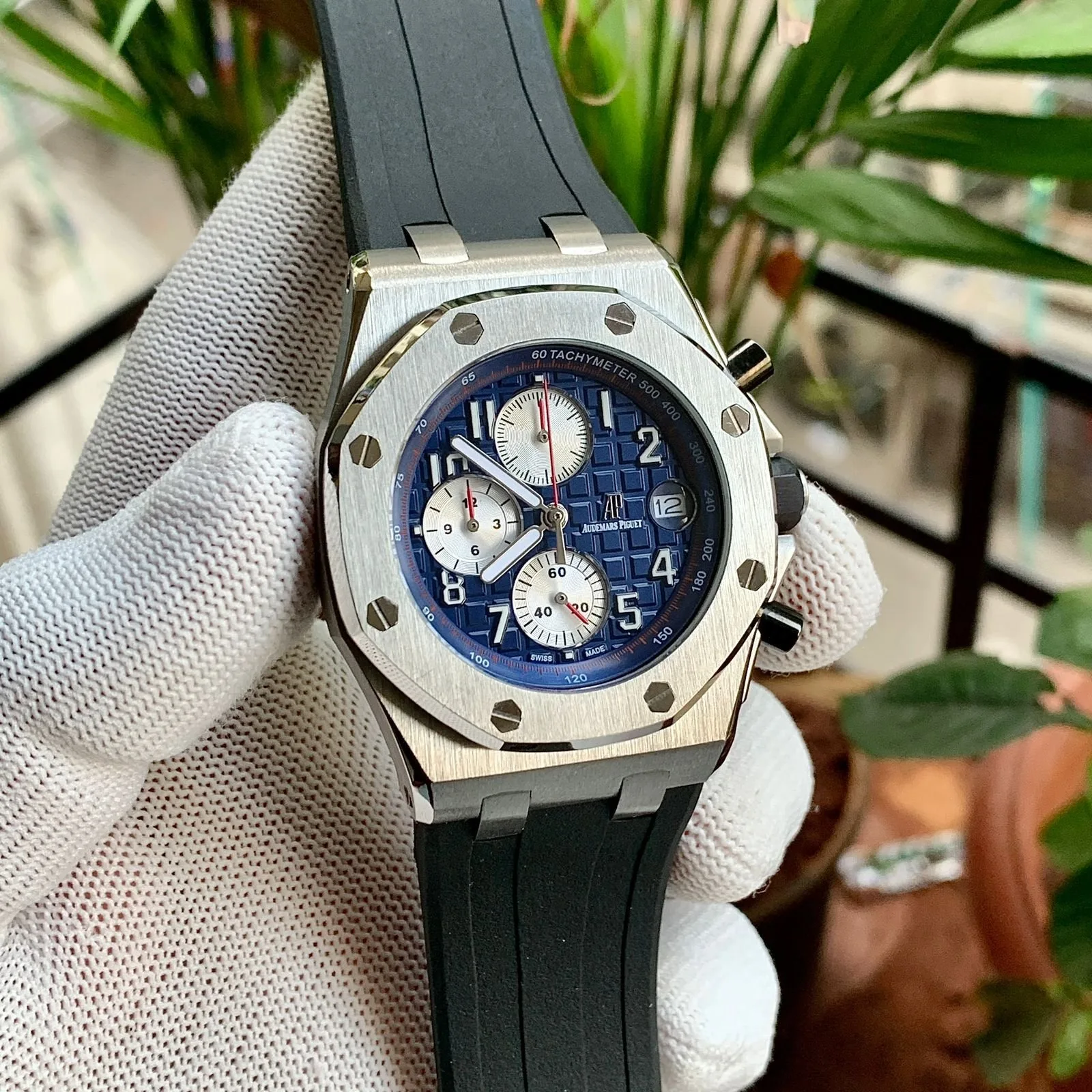 Audemars Piguet Offshore Chronograph Silver Leather