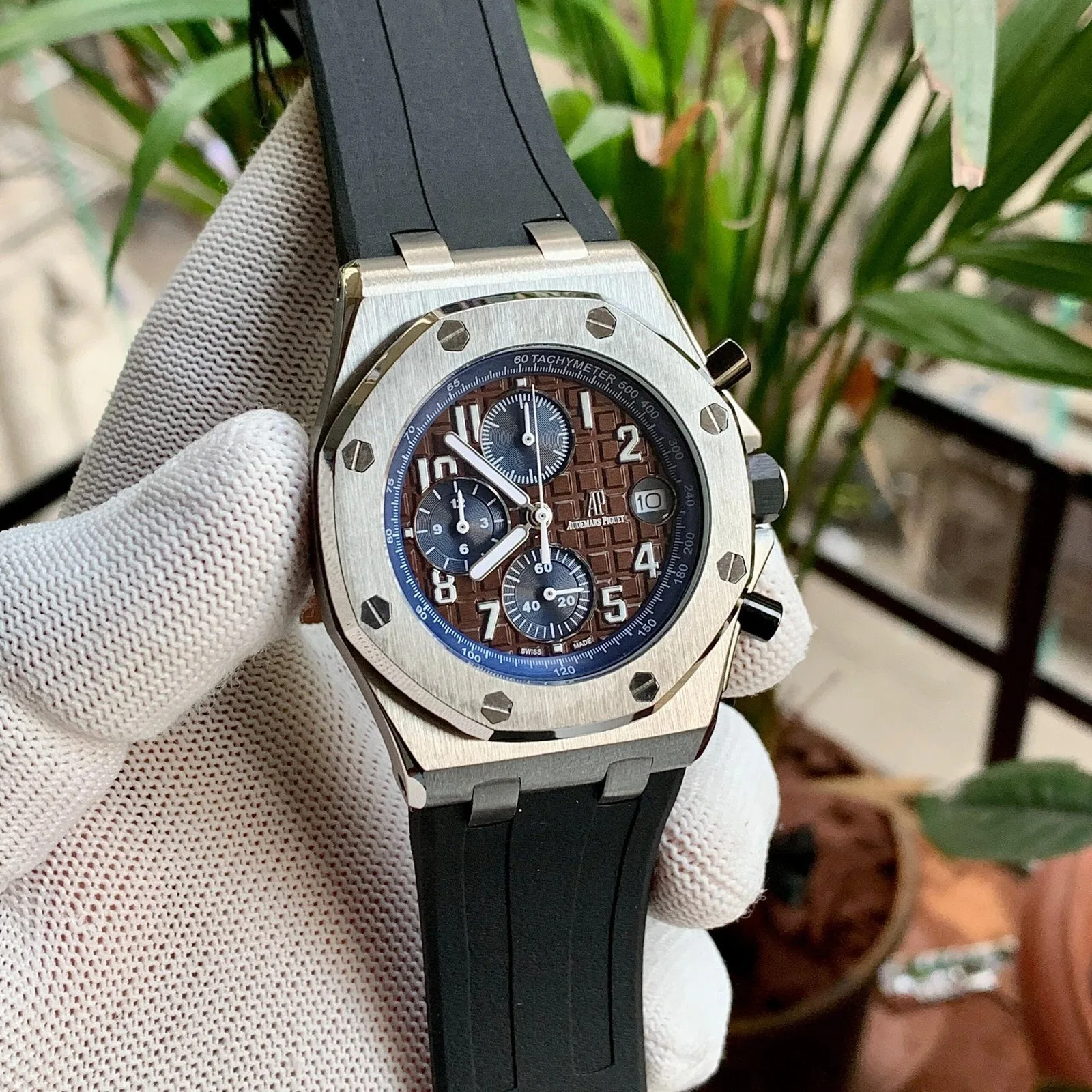 Audemars Piguet Offshore Chronograph Silver Leather