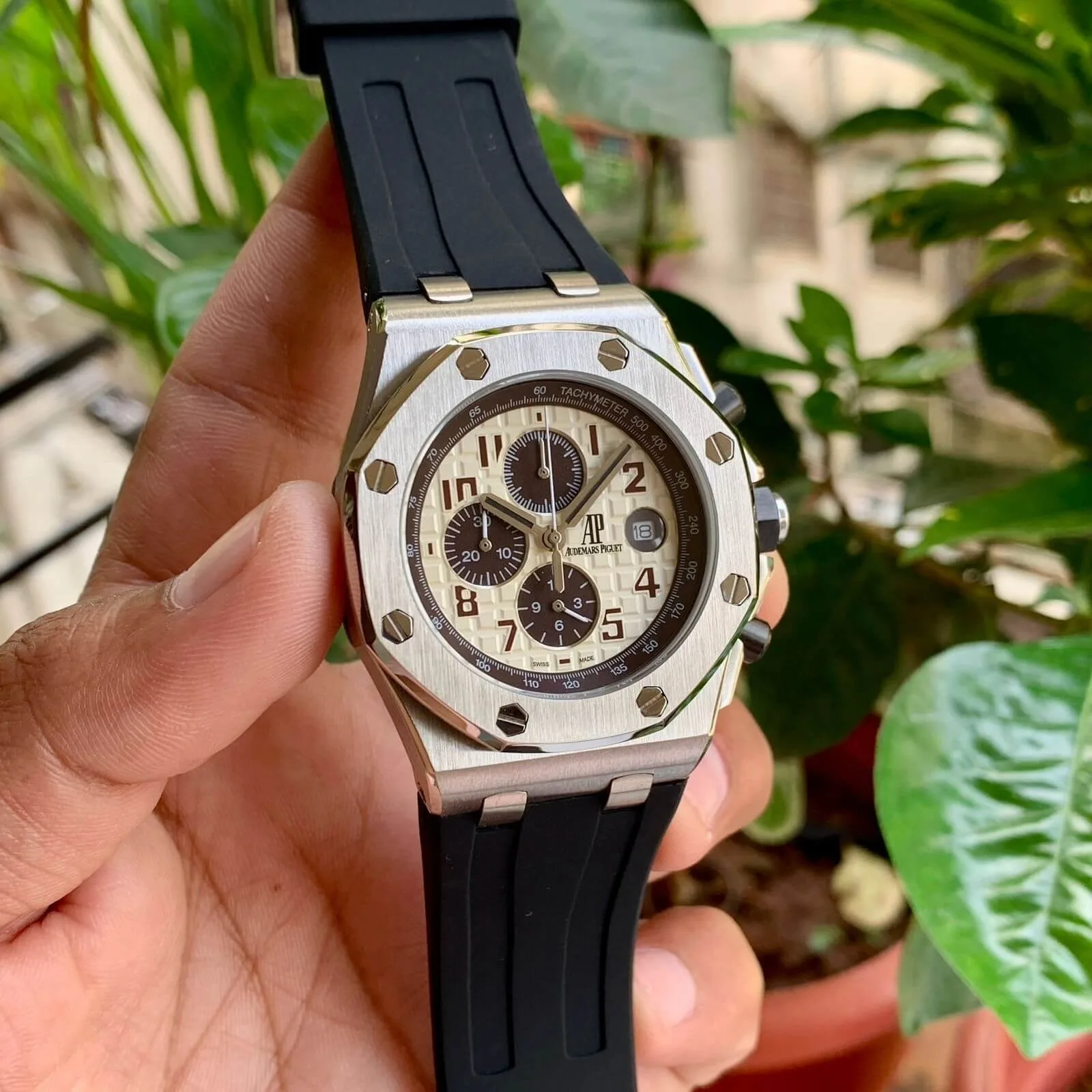 Audemars Piguet Offshore Chronograph Silver Leather