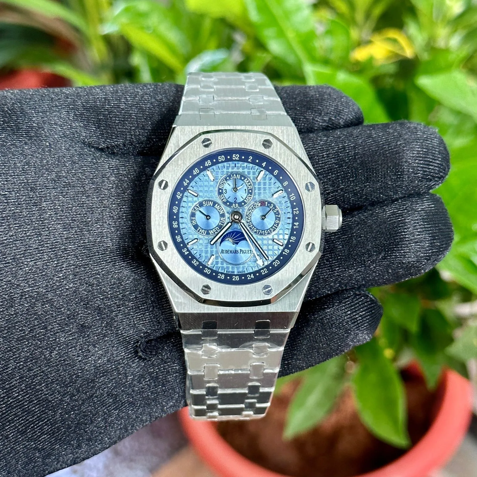 Audemars Piguet Perpetual Calendar Silver Blue  Watch