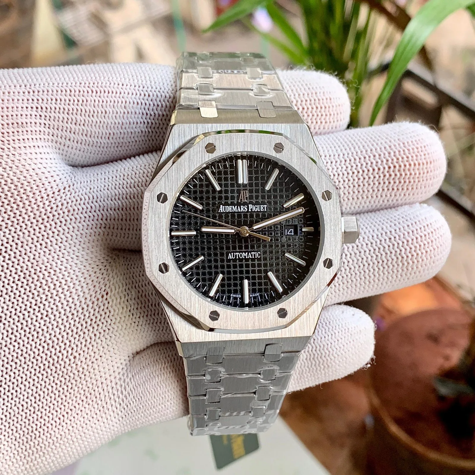 Audemars Piguet Royal Oak Leather Black Dial