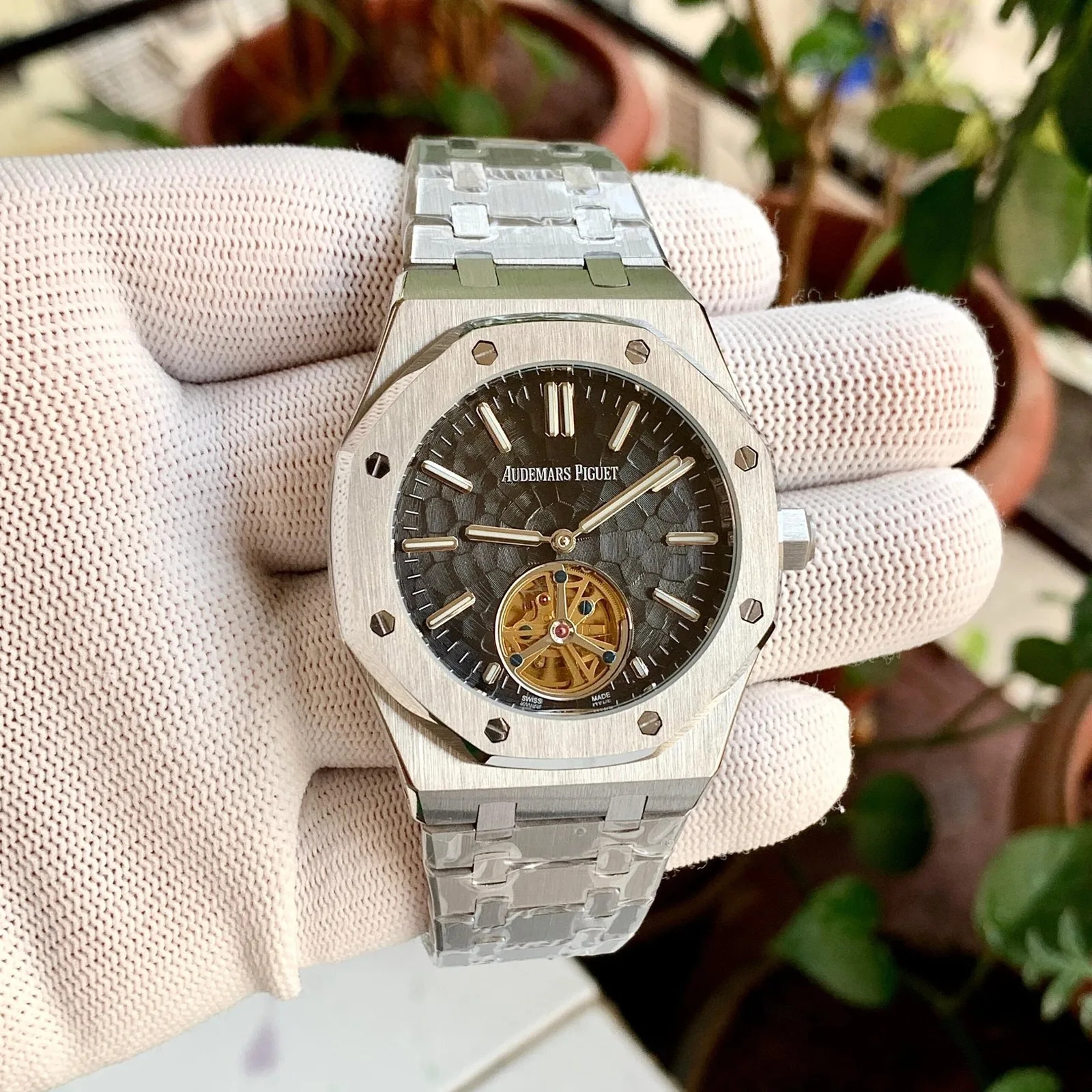 Audemars Piguet Royal Oak Leather Black Dial