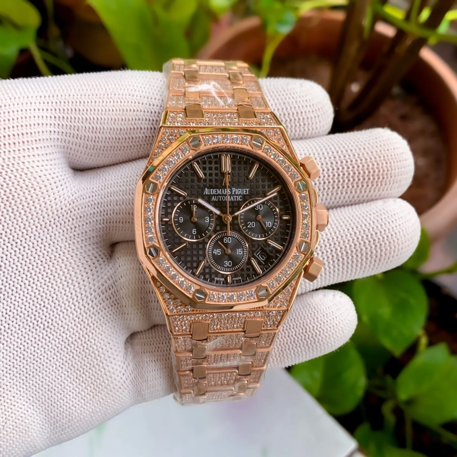 Audemars Piguet Royal Oak Rosegold Full Diamond