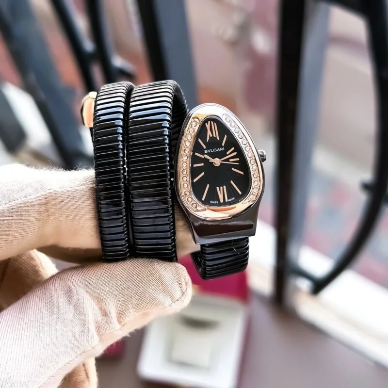 Bvlgari Serpenti Black Dual Spiral Design