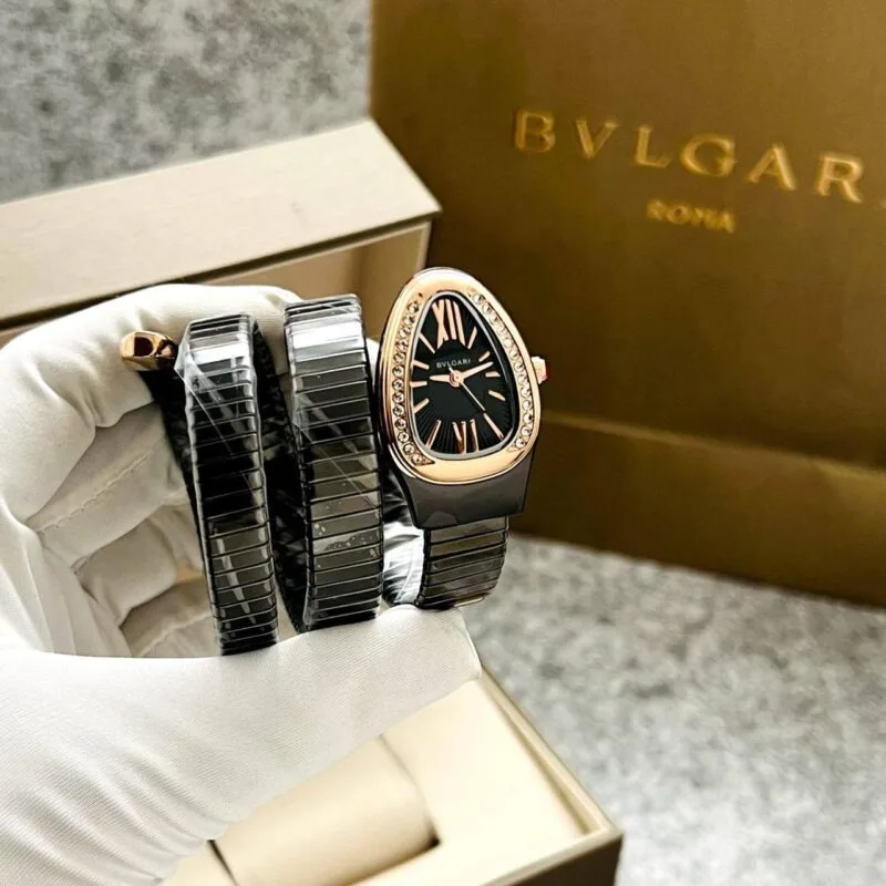 Bvlgari Serpenti Spiga Black Dial 35mm