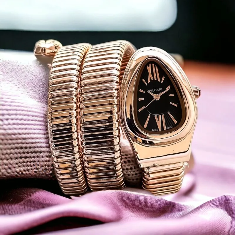 Bvlgari Serpenti Spiga Rose Gold Black Dial