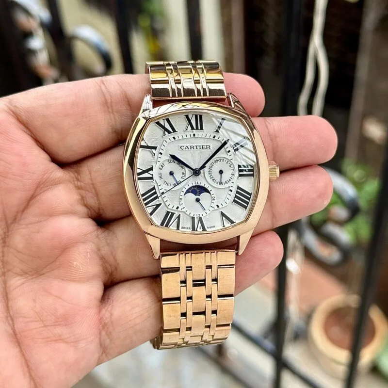 Cartier Santos De Multifunction White Dial Watch