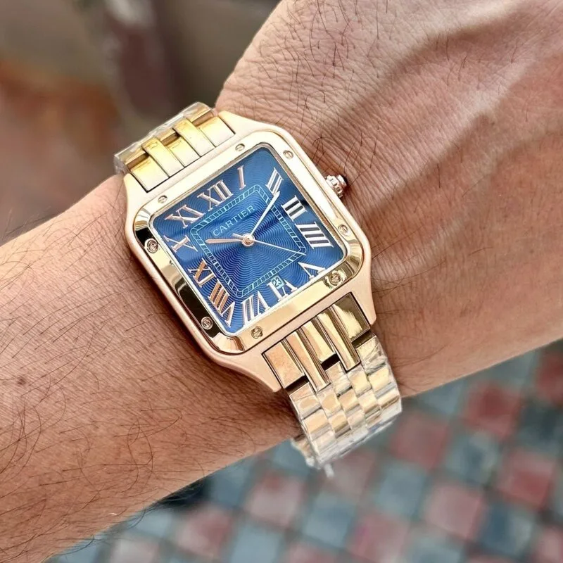 Cartier Santos-Dumont Blue Dial Watch