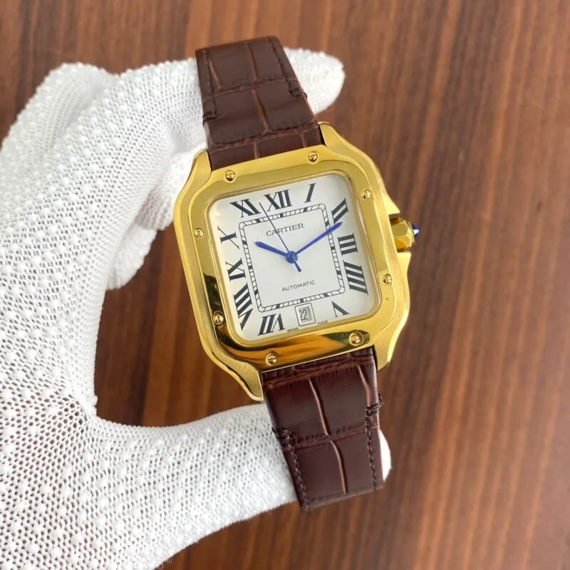 Cartier Santos Skeleton Golden Watch