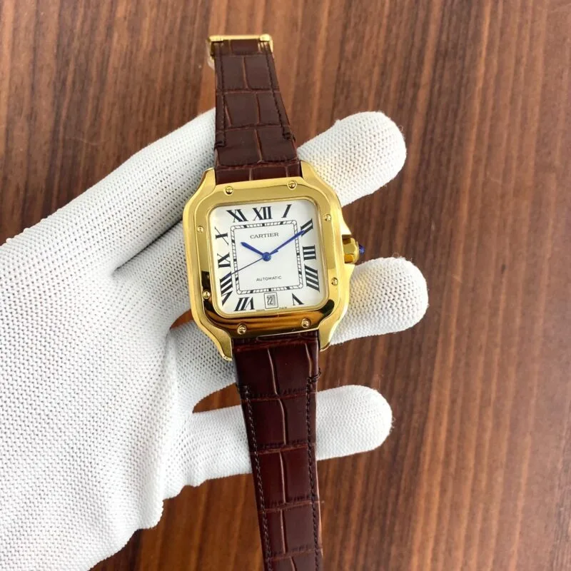 Cartier Santos Skeleton Golden Watch