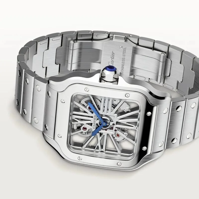 Cartier Santos Skeleton Stainless Steel Watch