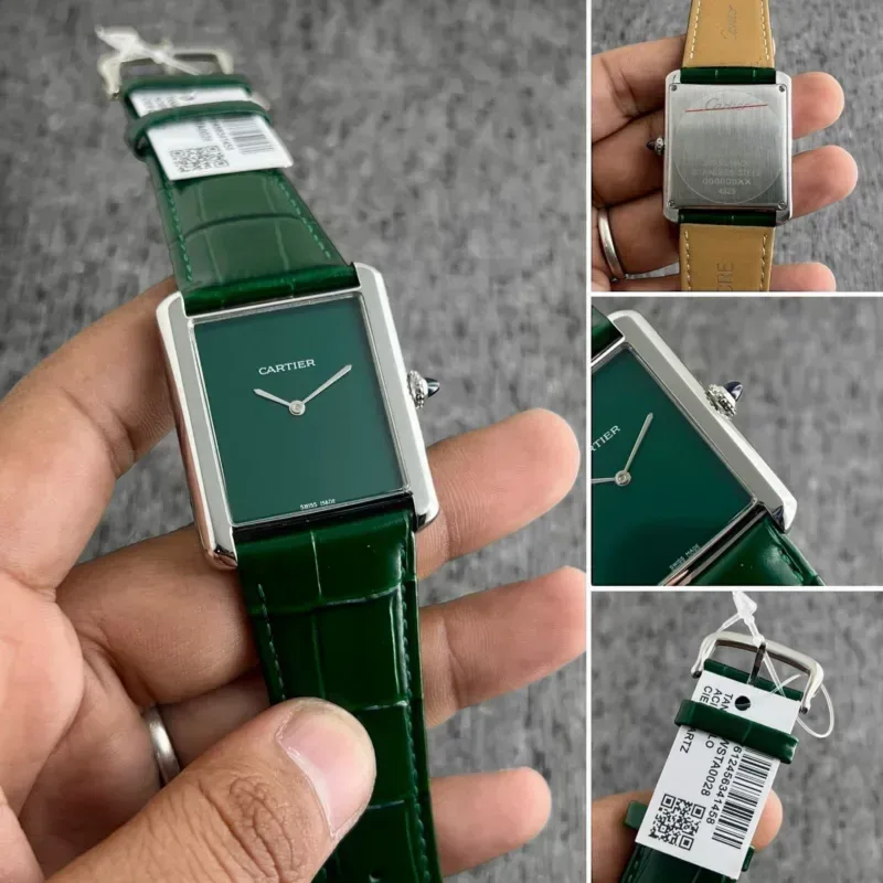 Cartier Tank Must Silver Green Watch