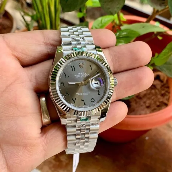 DateJust Silver Bezel Arabic Dial 41MM Rolex