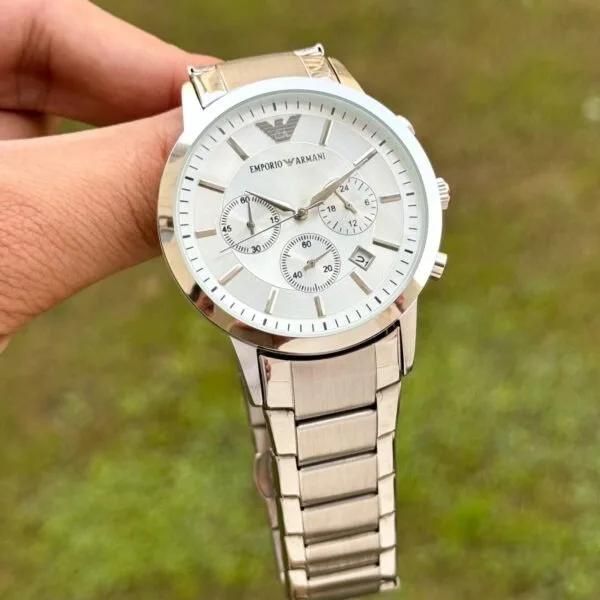 Emporio Armani Chronograph Silver White Dial