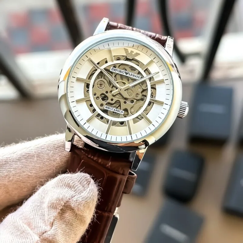 Emporio Armani Meccanico Skeleton White