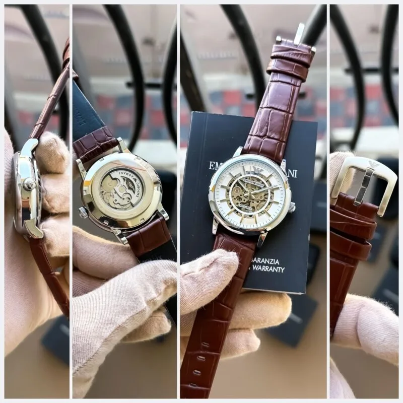 Emporio Armani Meccanico Skeleton White