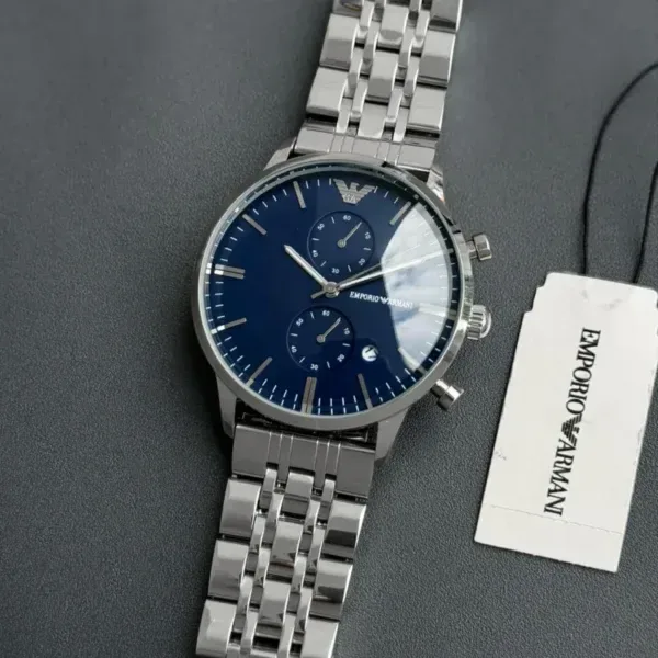 Emporio Armani Silver Blue Dial