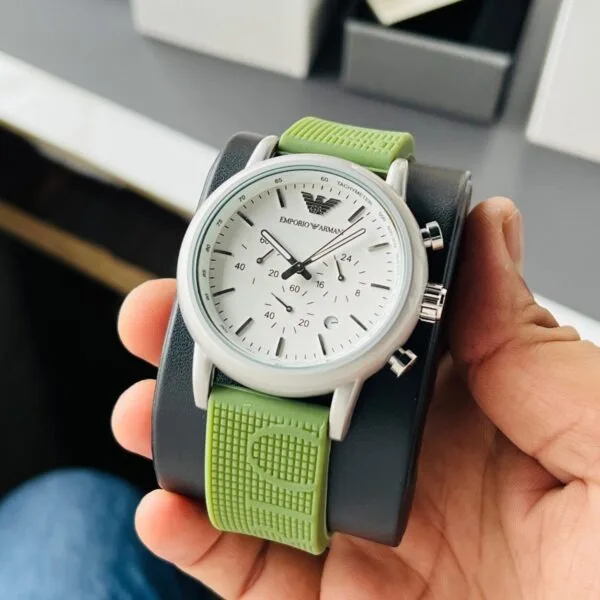 Emporio Armani Sports White Dial Green Strap