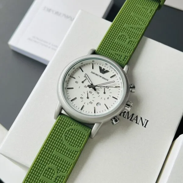 Emporio Armani Sports White Dial Green Strap