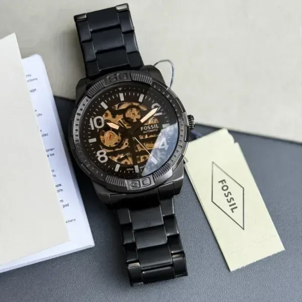 Fossil Bronson Black Skeleton Dial  Watch