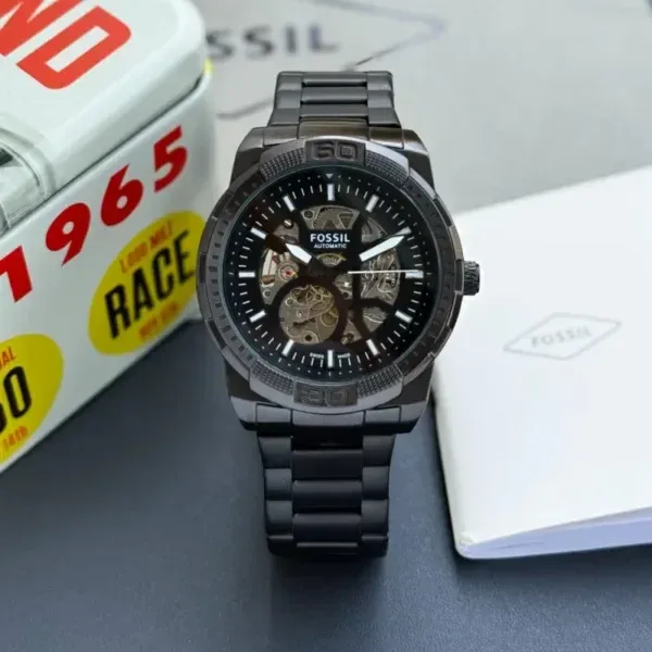 Fossil Bronson ME3257 Black Skeleton Dial