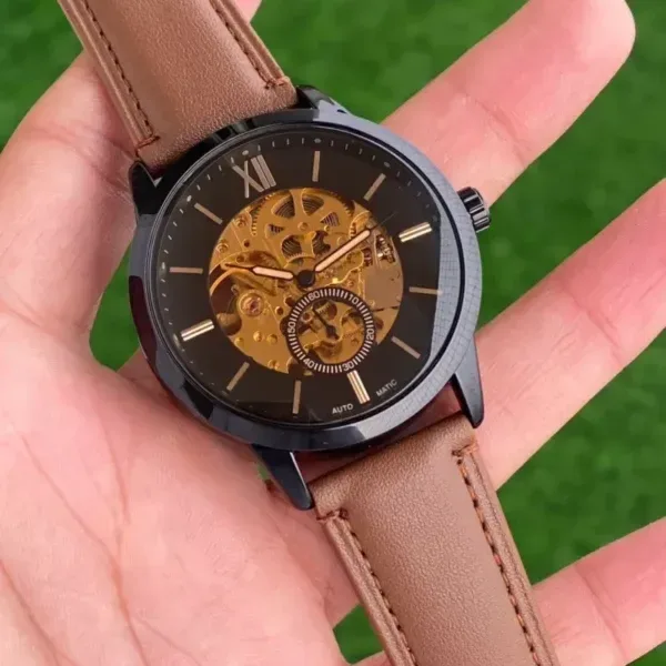 Fossil Brown Skeleton Dial  Watch