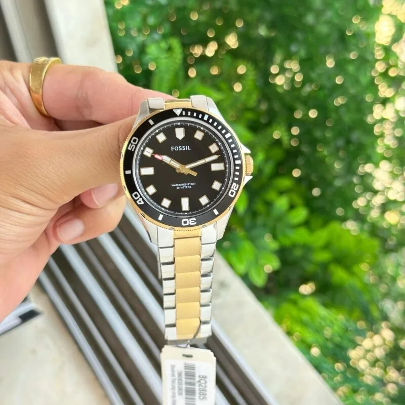 Fossil Dalton BQ2885 Two Tone Black Dial