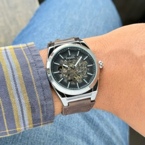 Fossil Everett Grey Skeleton  Watch