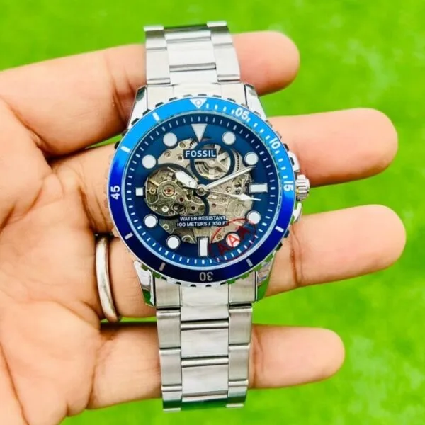 Fossil FB-01 Skeleton Blue Dial  Watch