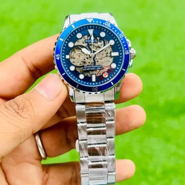 Fossil FB-01 Skeleton Blue Dial  Watch