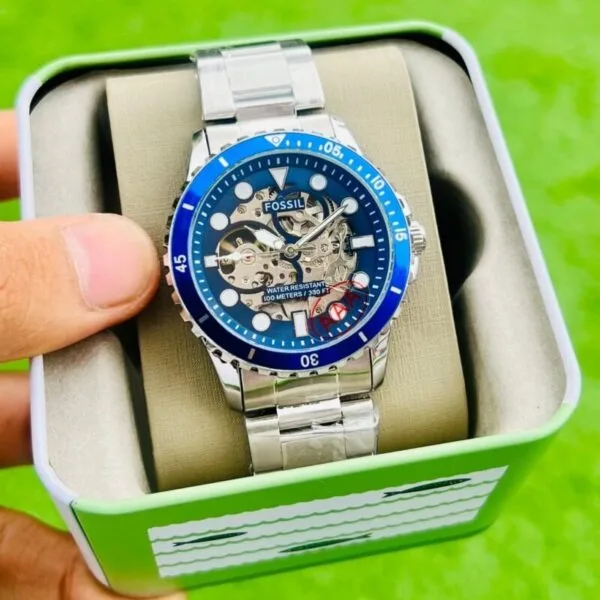 Fossil FB-01 Skeleton Blue Dial  Watch