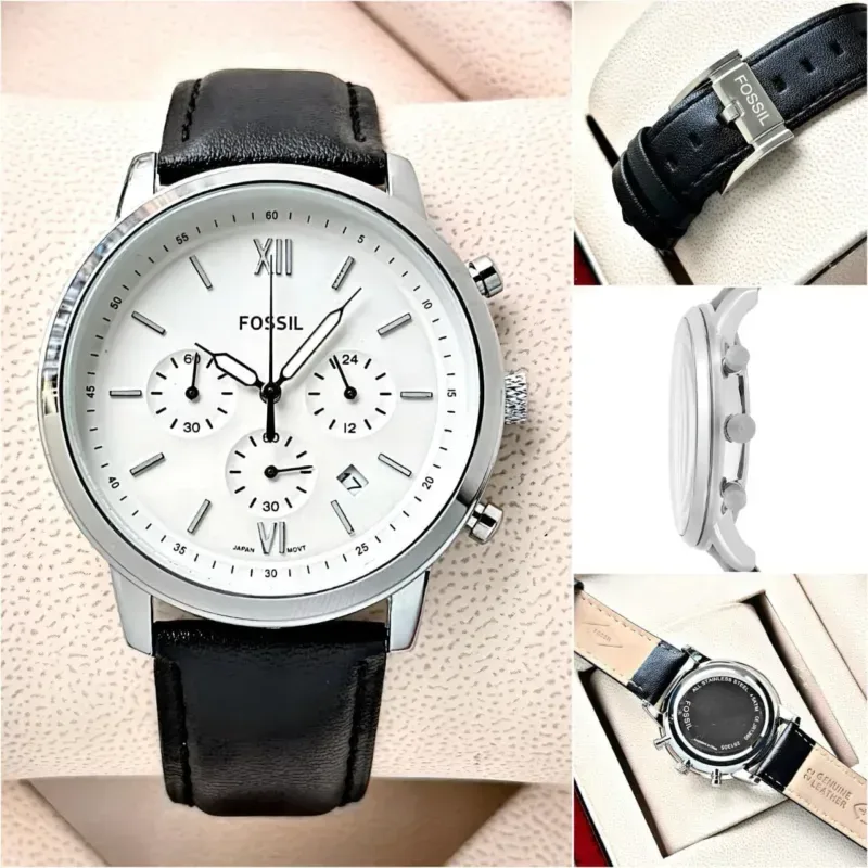 Fossil FS5380 Neutra Chronograph White Dial