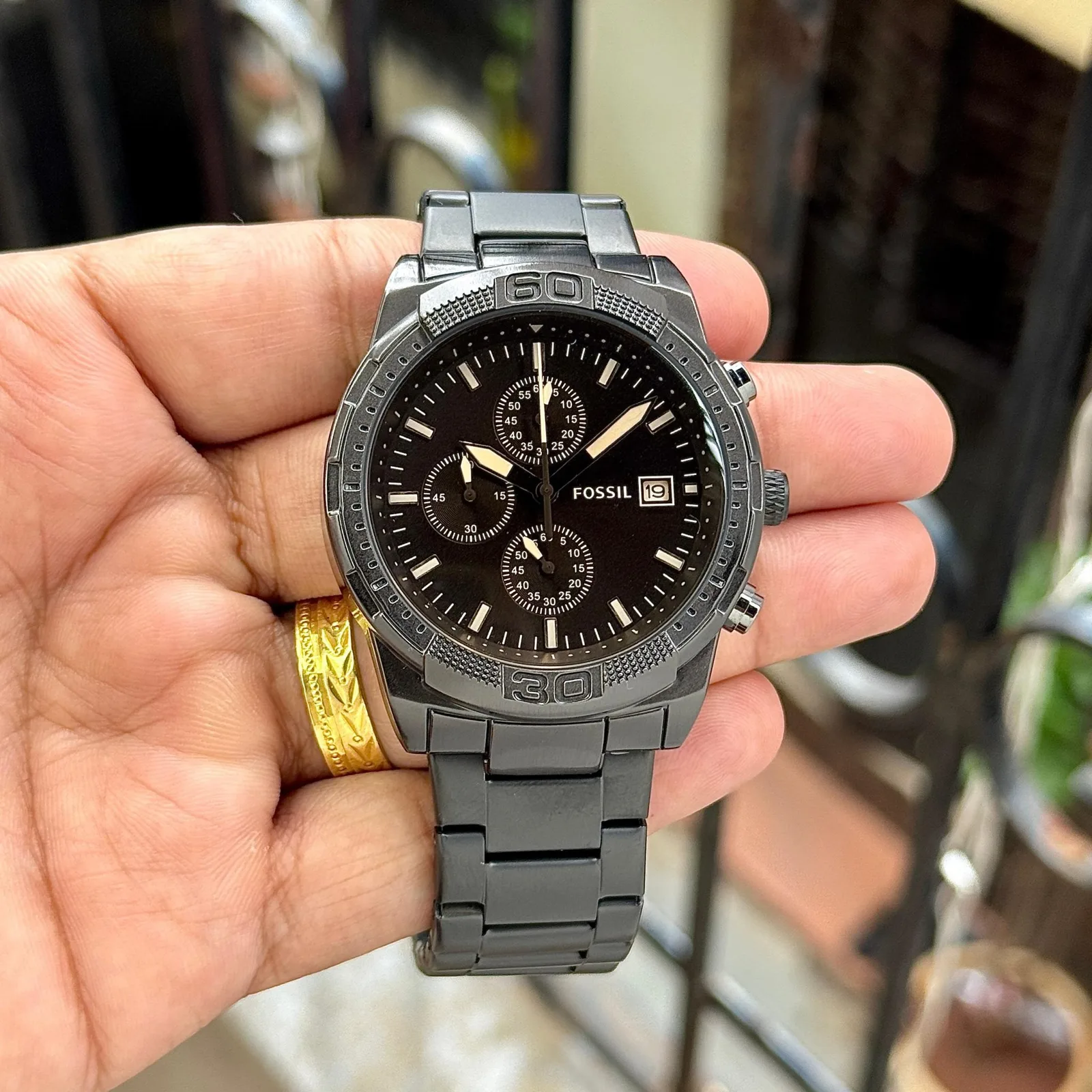 Fossil FS5853 Matte Black Chronograph