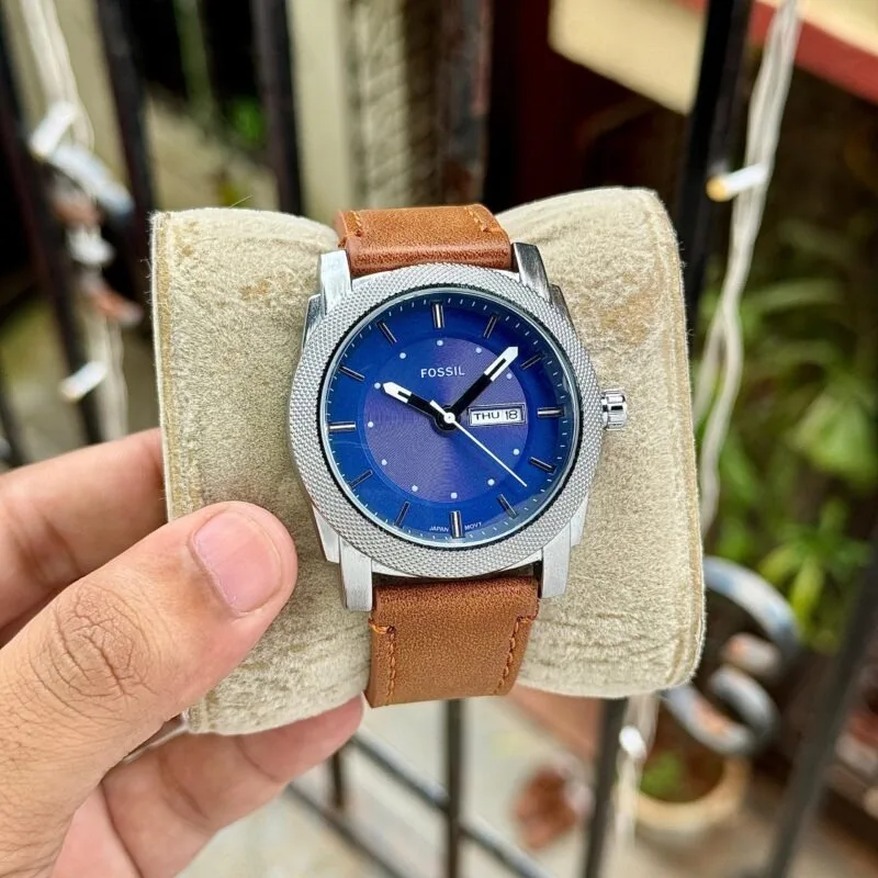 Fossil FS5920 Blue Dial Leather Strap