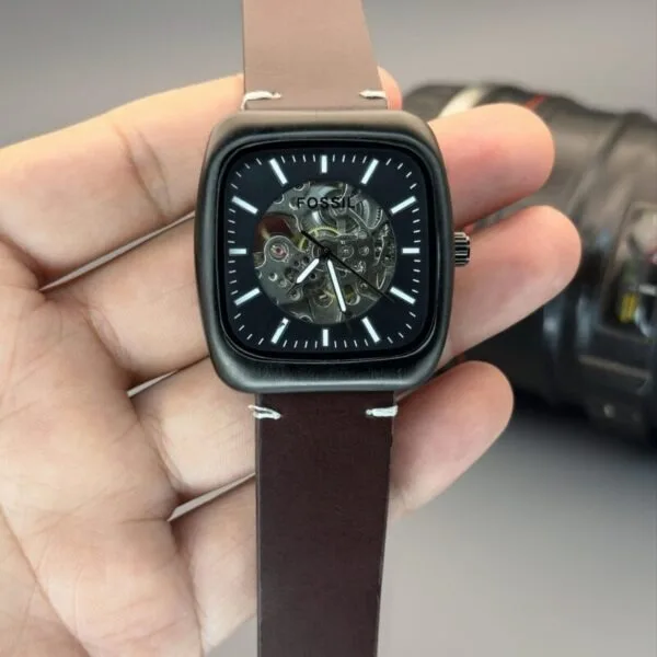 Fossil FSA Skeleton Black Dial