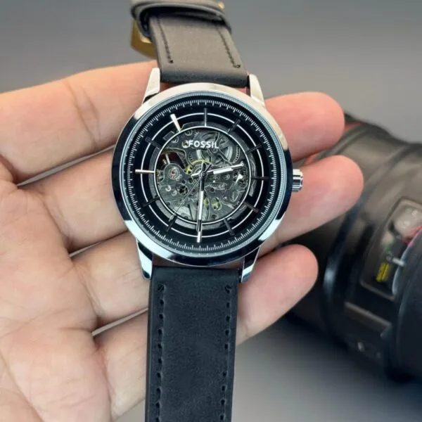 Fossil FSA Square Skeleton Black Dial