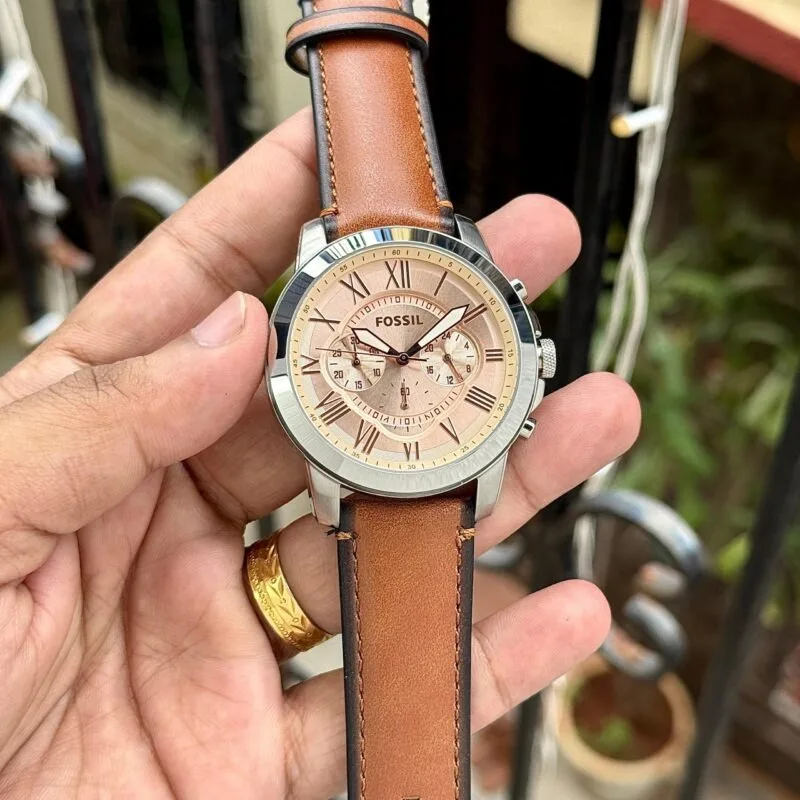 Fossil Grant Chronograph Cream Dial  Watch
