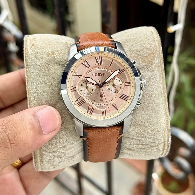 Fossil Grant Chronograph Cream Dial Watch