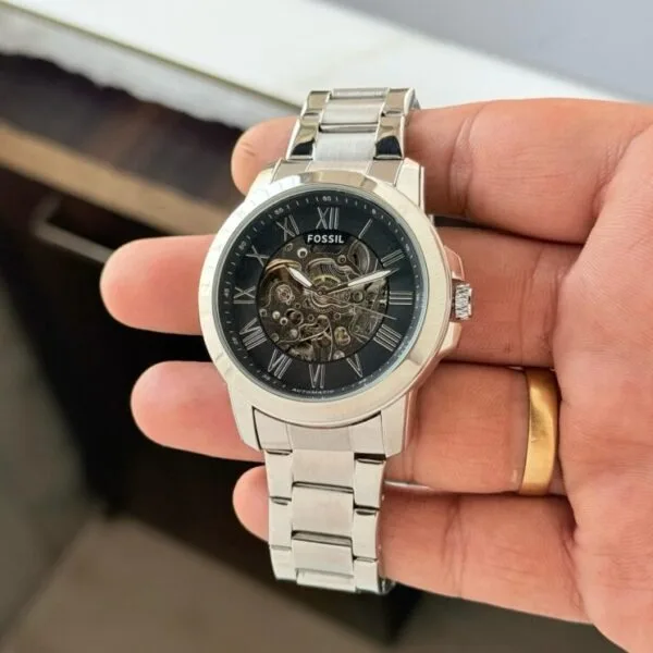 Fossil Grant Silver Black  Watch
