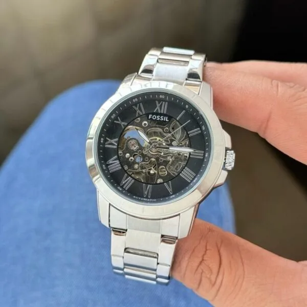 Fossil Grant Silver Black  Watch
