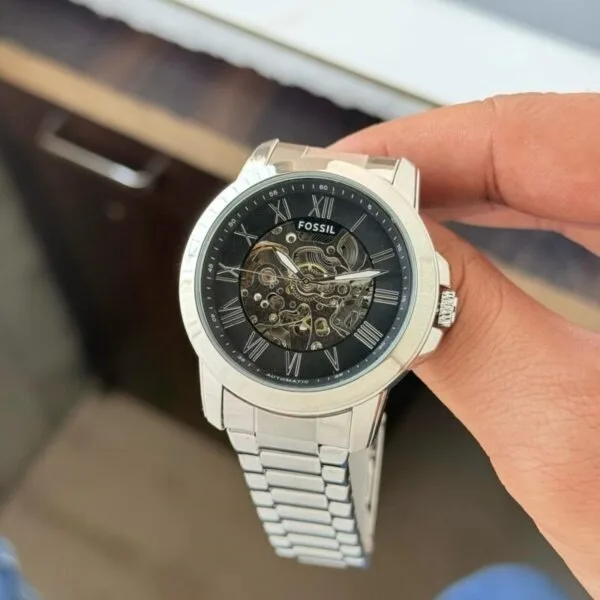 Fossil Grant Silver Black  Watch