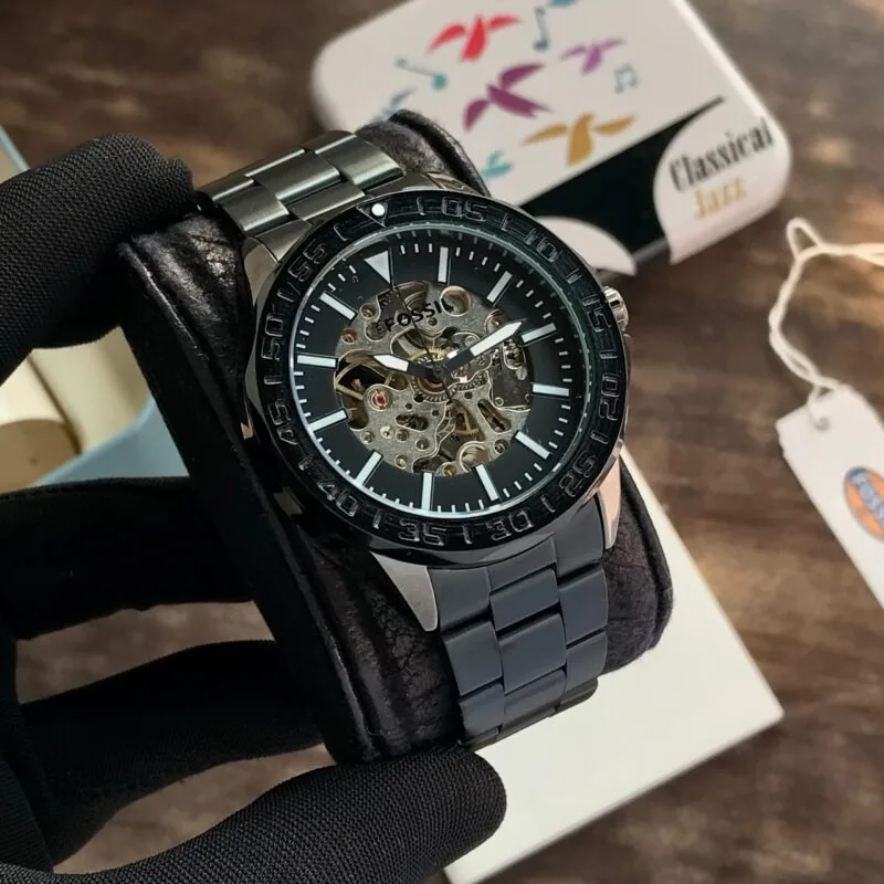 Fossil Grant Skeleton ME3102 Black Dial