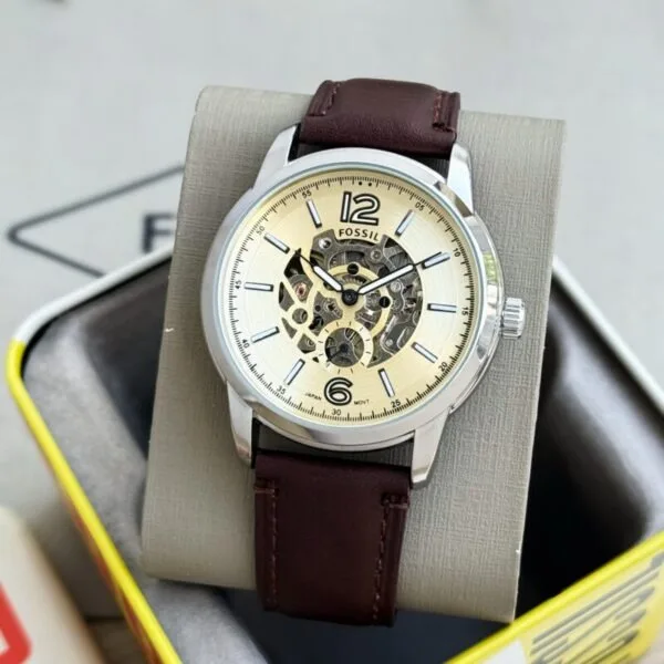 Fossil Heritage Skeleton Cream Dial