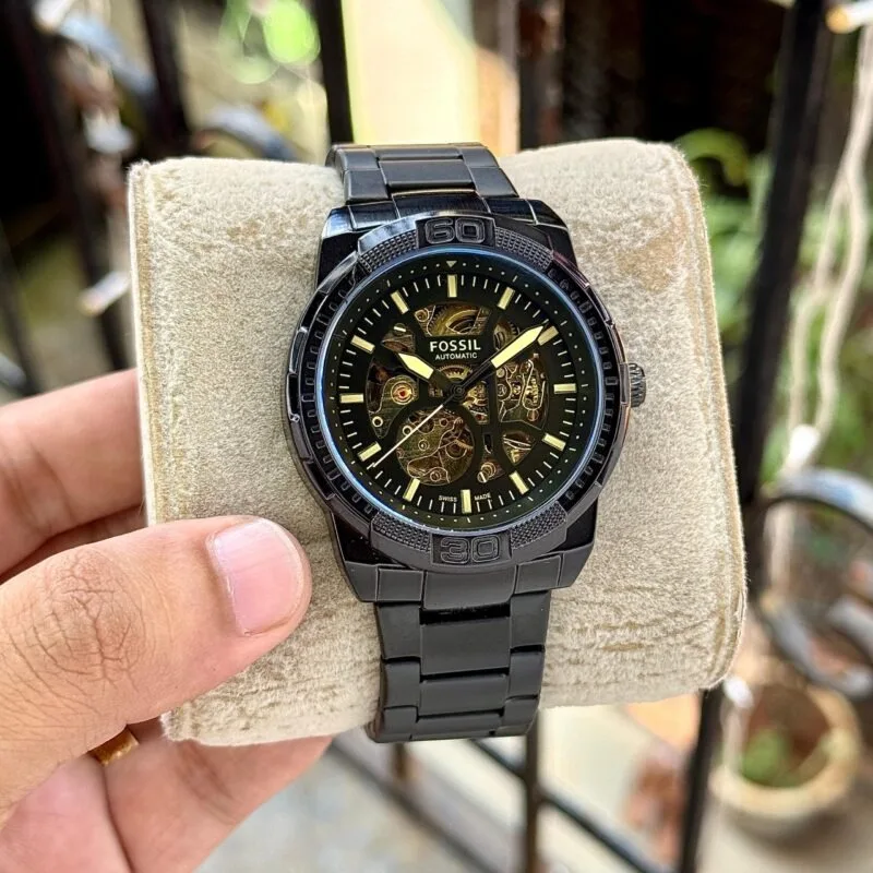 Fossil ME33217 Black Skeleton Watch