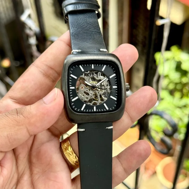 Fossil Rutherford Skeleton Black Watch