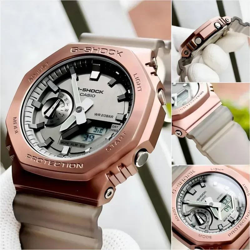 G Shock GM-2100B Silver And Rose Gold G-Shock