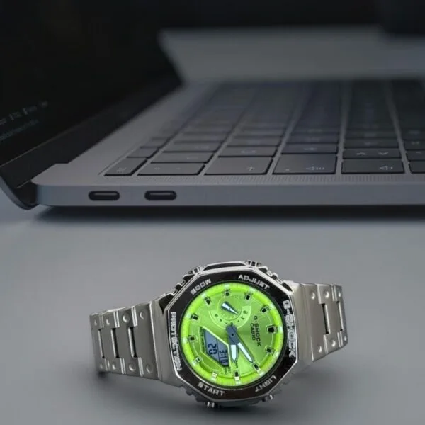 G Shock GM-2100D Silver Green Dial G-Shock