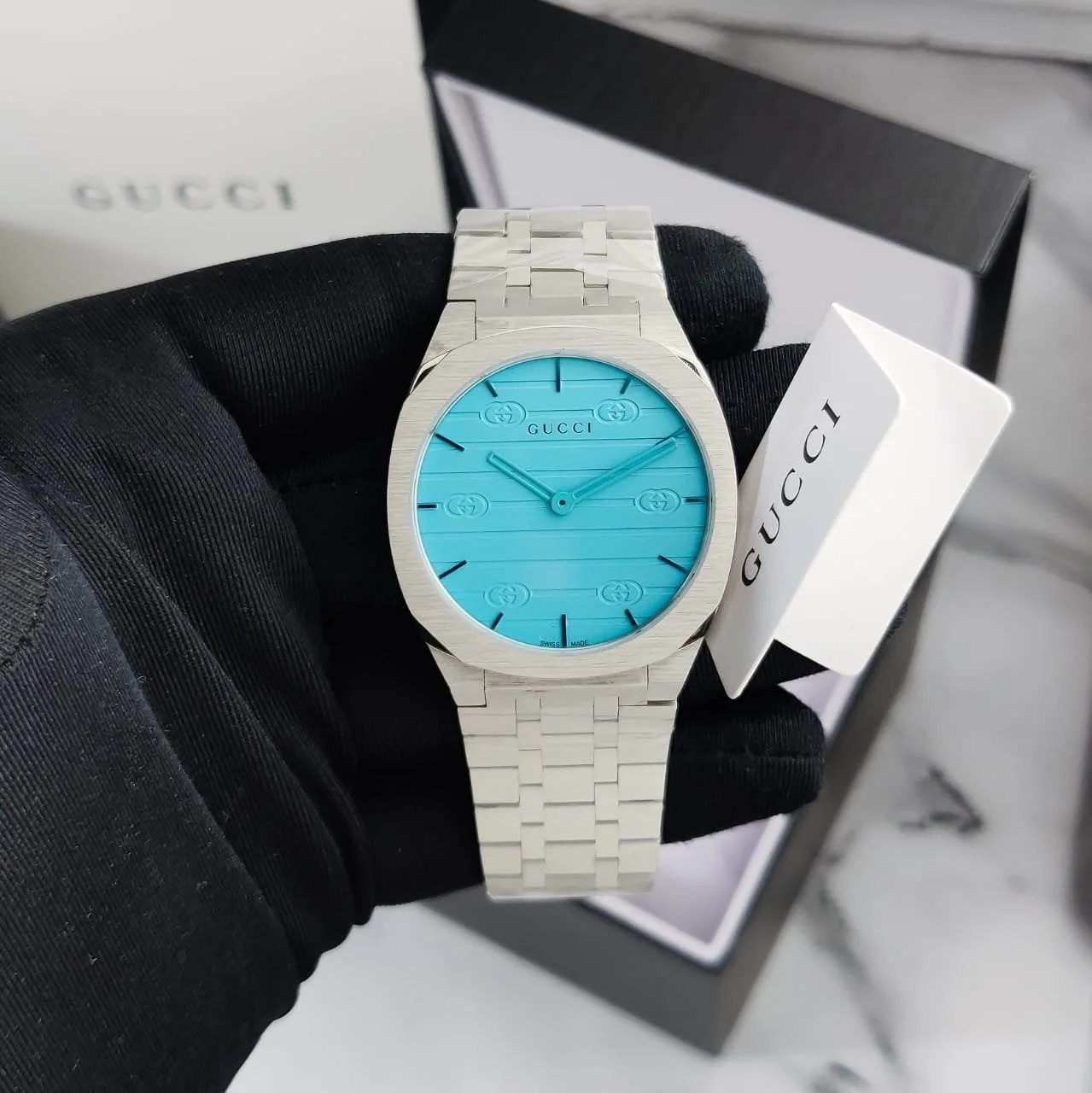Gucci 25H Ocean Blue Quartz Watch