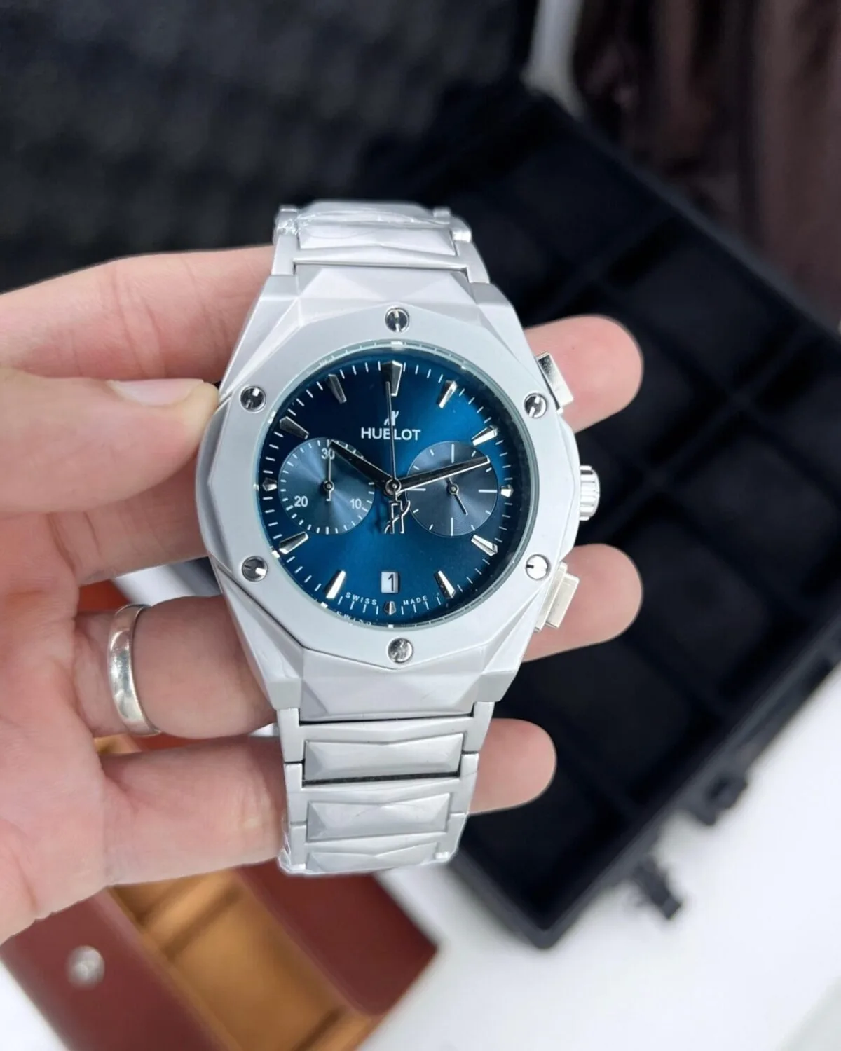 Hublot Big Bang Midnight Blue Diamond Cut Timepiece
